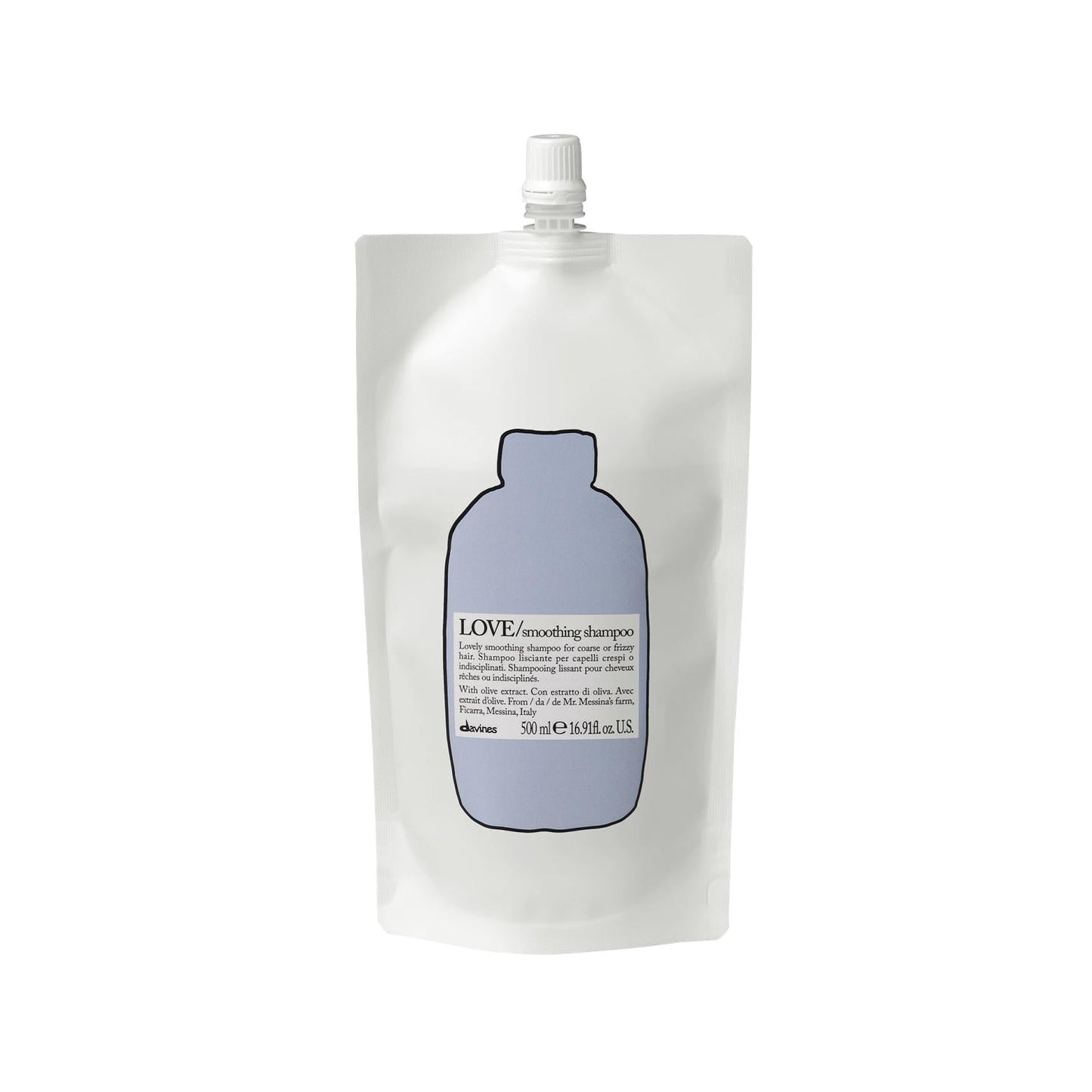 Davines Love Smoothing Shampoo Recarga 500ml - Producto para Alisar Cabello Rizado