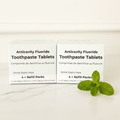 Pastillas dentífricas con flúor sabor menta fresca — 4 meses