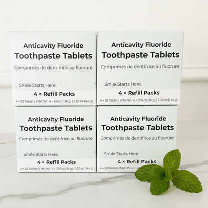 Pastillas dentífricas con flúor sabor menta fresca — 4 meses