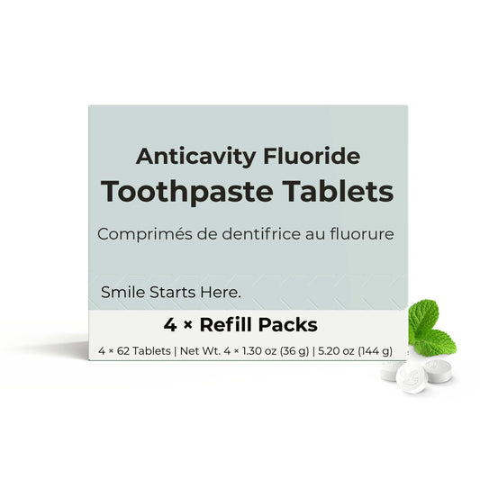 Pastillas dentífricas con flúor sabor menta fresca — 4 meses