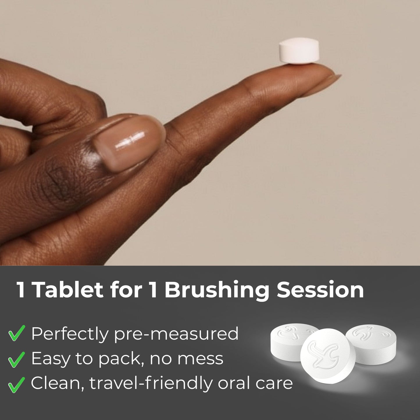 Pastillas dentífricas con flúor sabor menta fresca — 4 meses